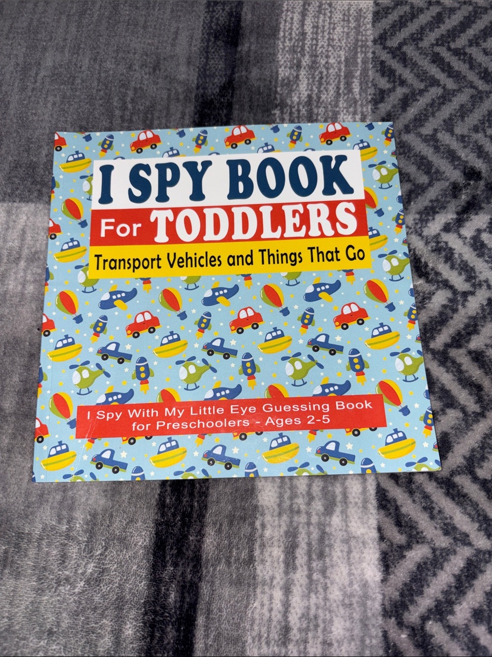 💰I Spy Book for Toddlers - Blue Transport Vehicles Learning Book